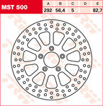 TRW Lucas Brake disc MST500, rigid