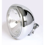 SHIN YO 7 inch HD-STYLE chrome headlight, clear glass (prism reflector), bottom mount