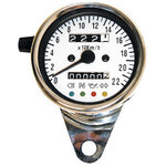 Stainless steel speedometer, 1400 RPM, í˜ 60 mm, dial white, blue illuminating