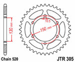 JT SPROCKETS Steel Standard Rear Sprocket 305 - 520