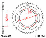 JT SPROCKETS Steel Standard Rear Sprocket 855 - 520
