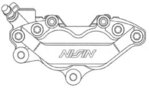 NISSIN 4 Pistons Brake Caliper Left - Axial