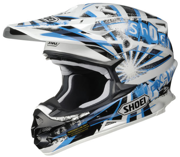 Shoei VFX-W Dissent TC-2 Casque Motocross Blanc Bleu XS