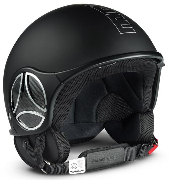 MOMO Minimomo Jet Helmet Black Matt/Silver 2XS