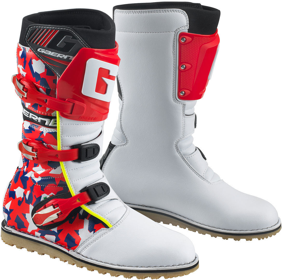 Image of Gaerne Balance Classic Bottes de moto Blanc Rouge 47
