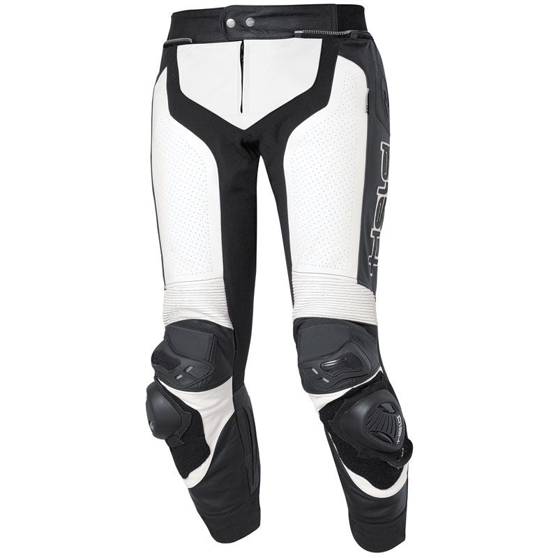 Held Grind Pantalon de moto en cuir Noir Blanc 60