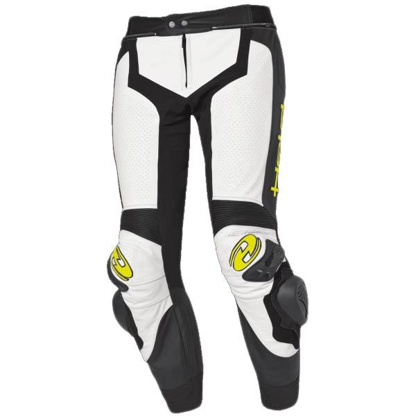 Held Grind Pantalon de moto en cuir Noir Jaune 50