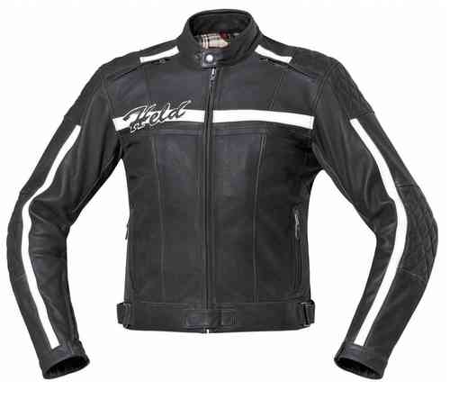 Held Brandon Chaqueta de cuero moto Negro Blanco 48
