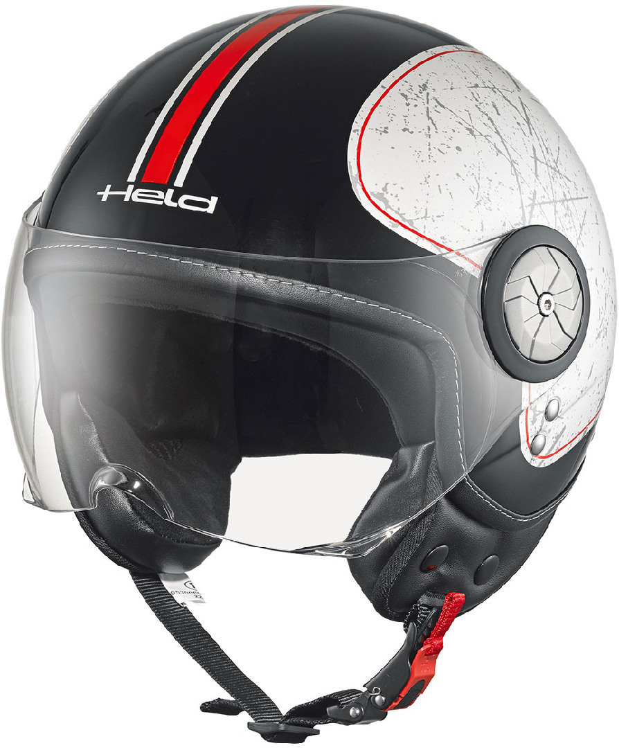 Held McCorry Casque jet Blanc Rouge XS