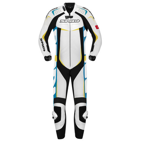 Spidi Track Wind Pro Een Stuk Motorfiets Leder Pak Wit Groen Blauw 54 spidi kopen in de aanbieding