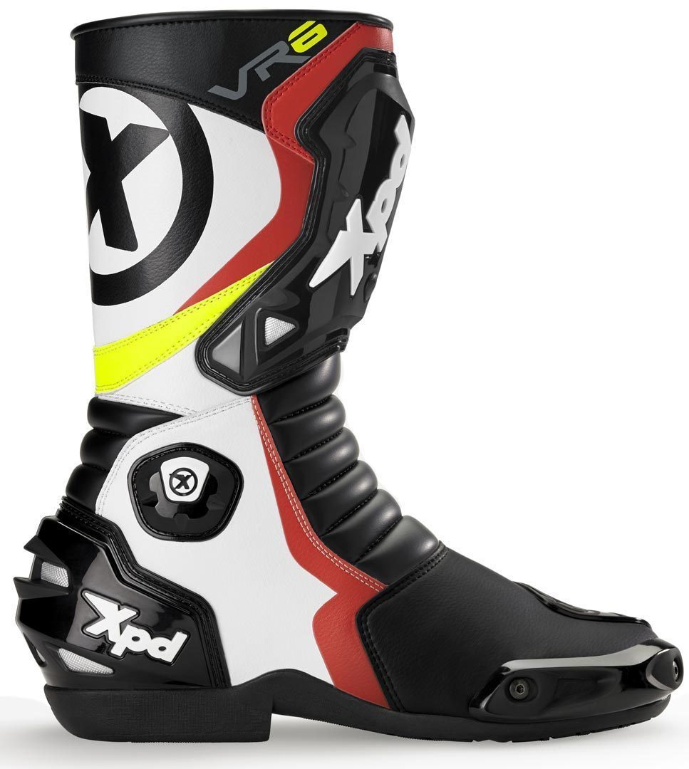 XPD VR6.2 Bottes de moto Noir Blanc Rouge 48