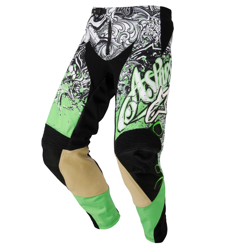 Alpinestars Charger Pantalon motocross 2013 Noir Blanc Vert 30