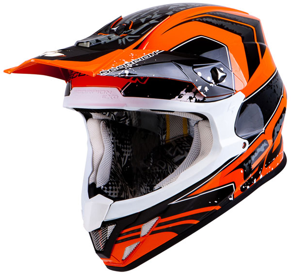 Scorpion VX-20 Air Quartz Casque de Cross Noir Orange XS
