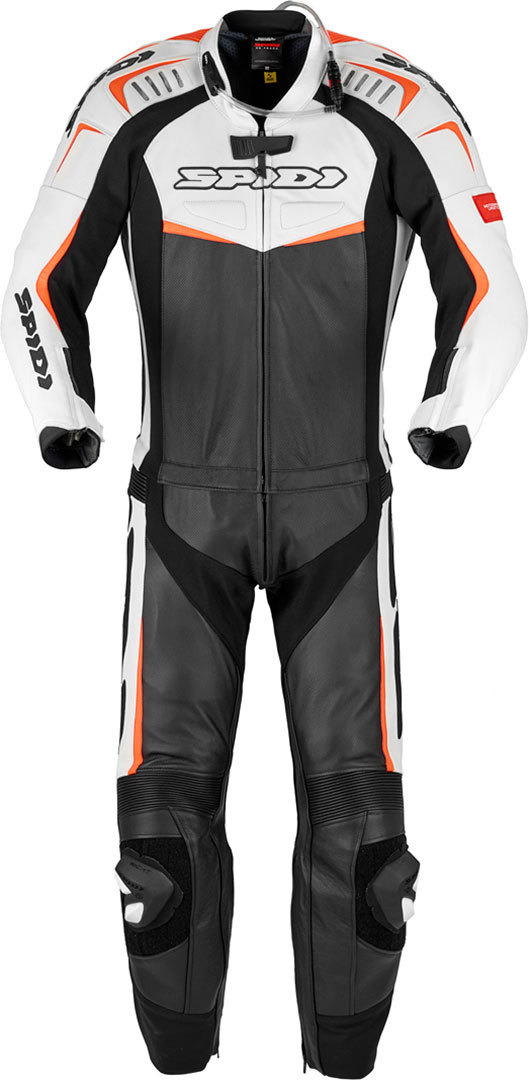 Spidi Track Touring Combinaison de deux pièces moto cuir Noir Orange 56