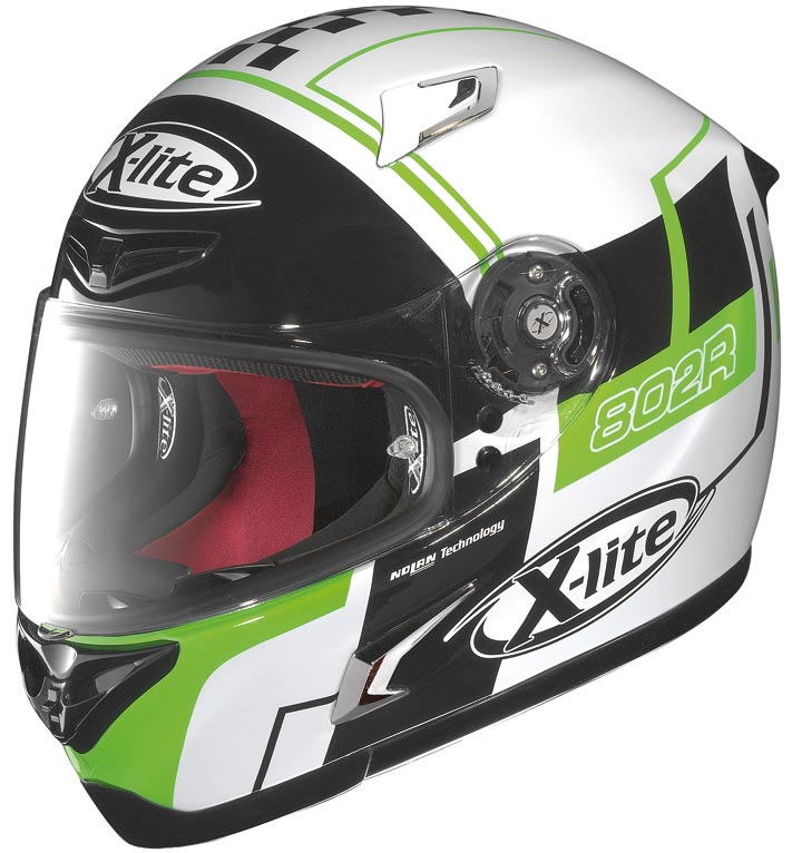 X-Lite X-802 R Rush Casque Noir Blanc Vert XS