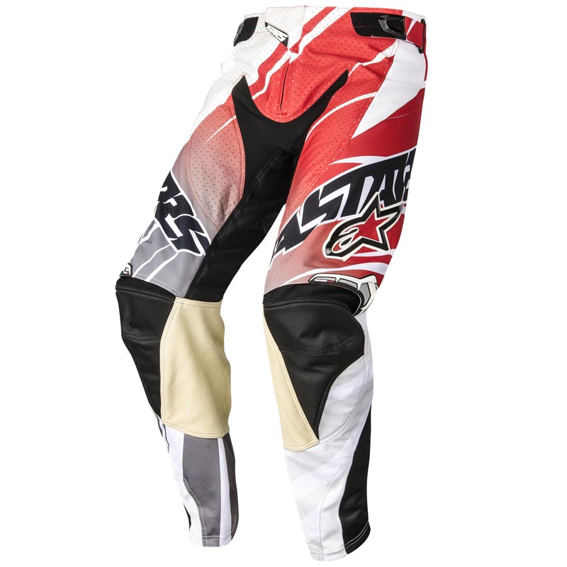 Alpinestars Techstar Pantalon Motocross Blanc Rouge 28