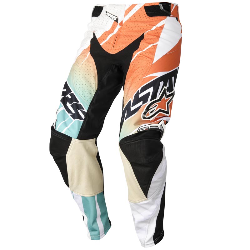 Alpinestars Techstar Pantalon Motocross Blanc Orange 28
