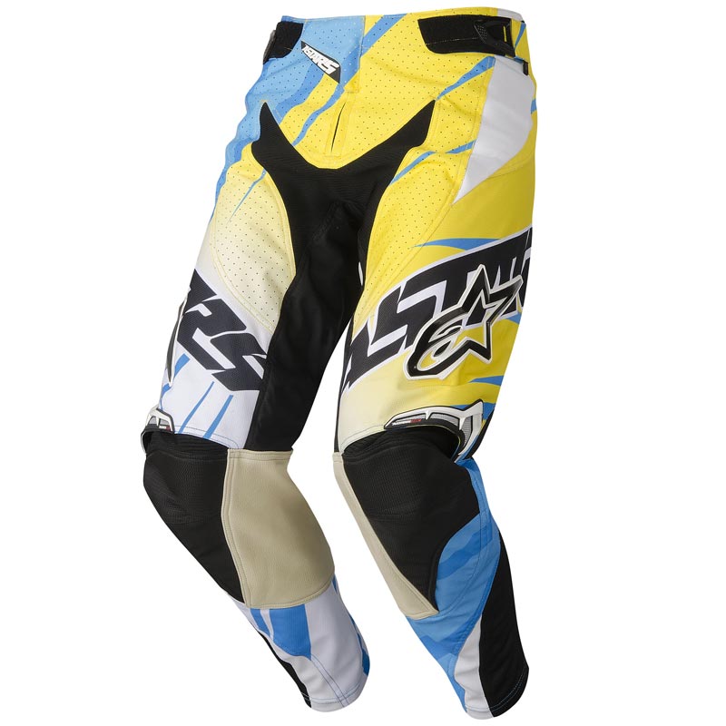 Alpinestars Techstar Pantalon Motocross Bleu Jaune 28