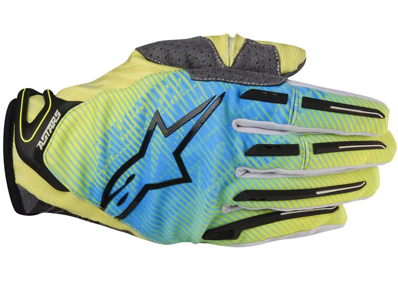 Alpinestars Charger Gants motocross 2014 Bleu Jaune S