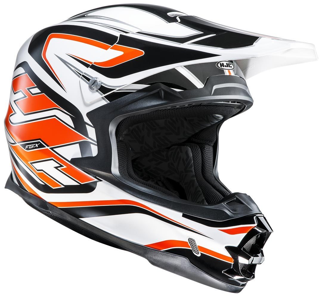 HJC FG-X Hammer Casque de Cross Blanc Orange L