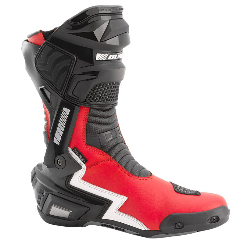 Büse SBX Bottes de moto étanche Noir Rouge 46