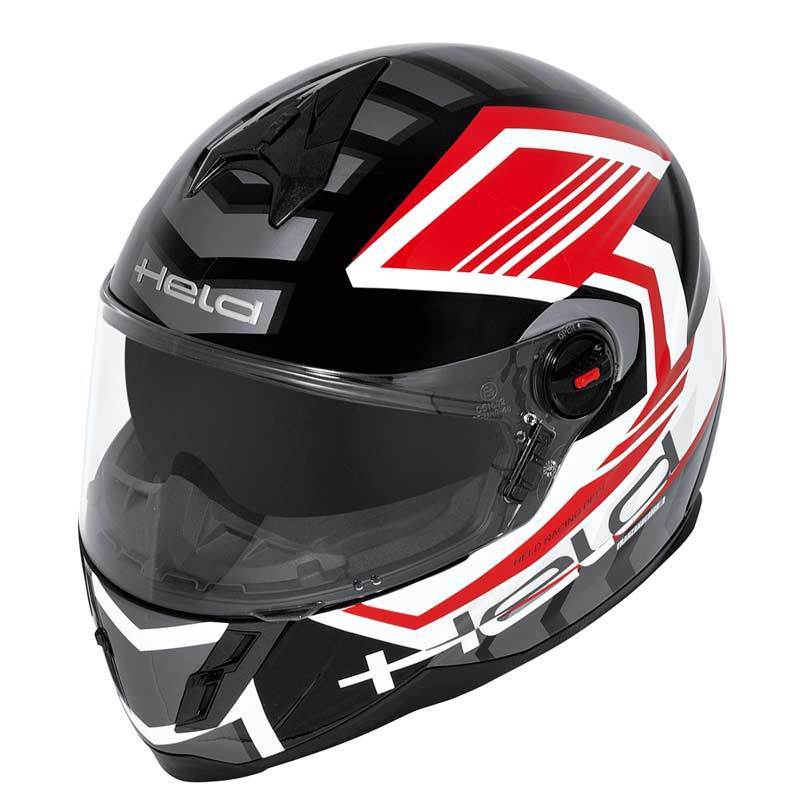 Held Scard Casque de moto enfants/dames Noir Rouge L