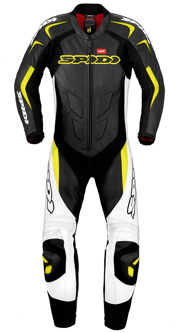 Spidi Supersport Wind Pro Combinaison de cuir de moto One Piece Noir Jaune 48