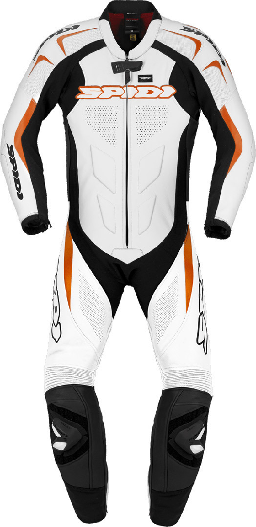 Spidi Supersport Wind Pro Combinaison de cuir de moto One Piece Blanc Orange 46