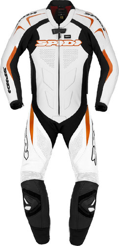 Spidi Supersport Wind Pro Een Stuk Motorfiets Leder Pak Wit Oranje 58 spidi kopen in de aanbieding