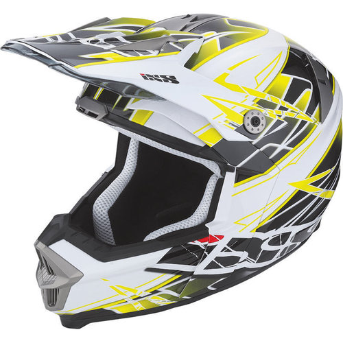 Ixs Hx 178 Power Cross Helm Zwart Wit Geel 2Xs ixs kopen in de aanbieding