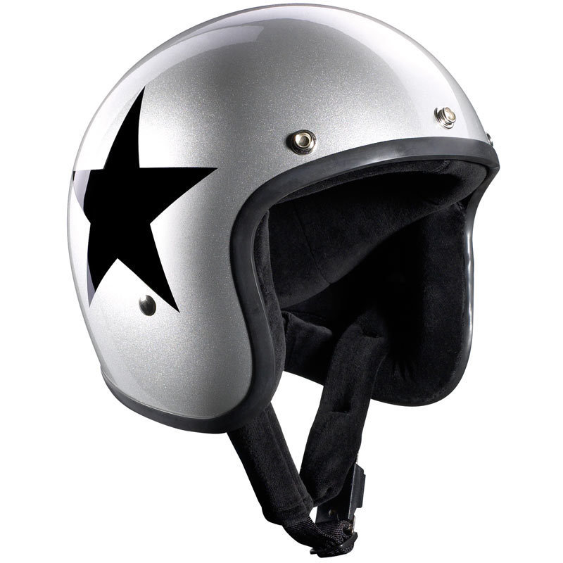 Bandit Jet Star Silver Casque Jet Noir Argent XS