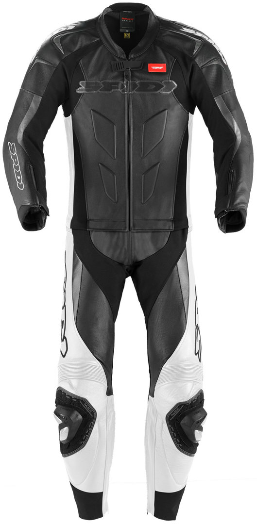 Spidi Supersport Touring Combinaison de deux pièces moto cuir Noir Blanc 58