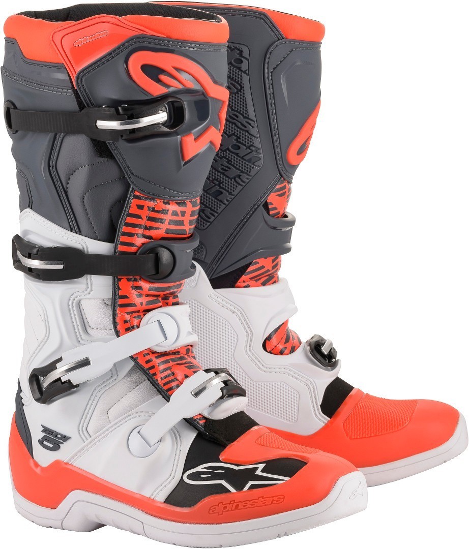 Alpinestars Tech 5 Bottes de motocross Noir Blanc Rouge 43