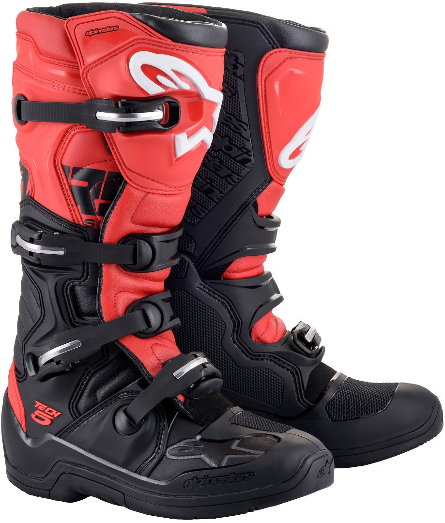 Alpinestars Tech 5 Bottes de motocross Noir Rouge 38