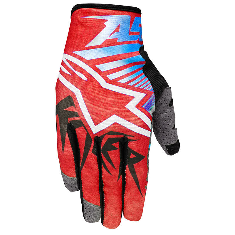 Alpinestars Racer Braap Gants Blanc Rouge Bleu 2XL