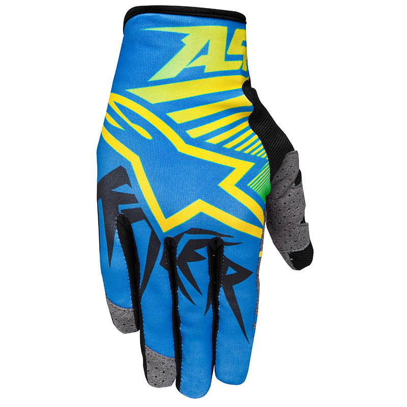 Alpinestars Racer Braap Gants Vert Bleu Jaune S