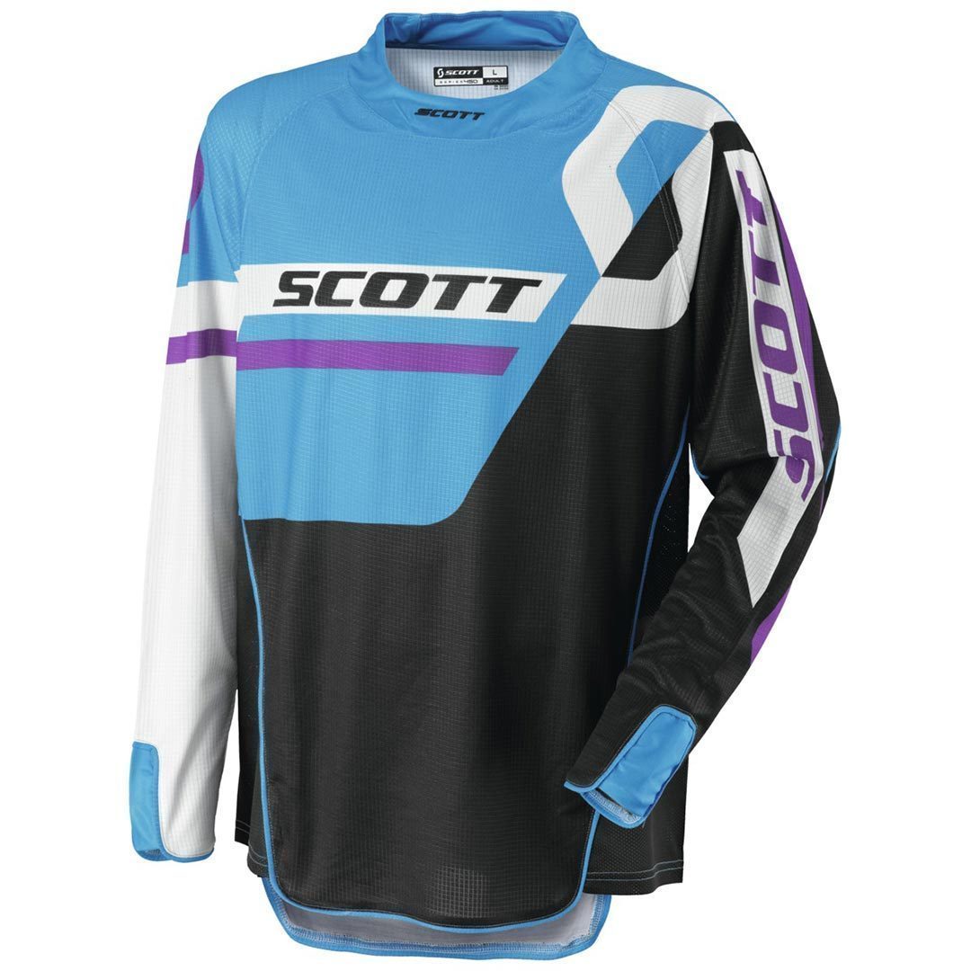Scott 450 Track Maillot de motocross Noir Bleu XL