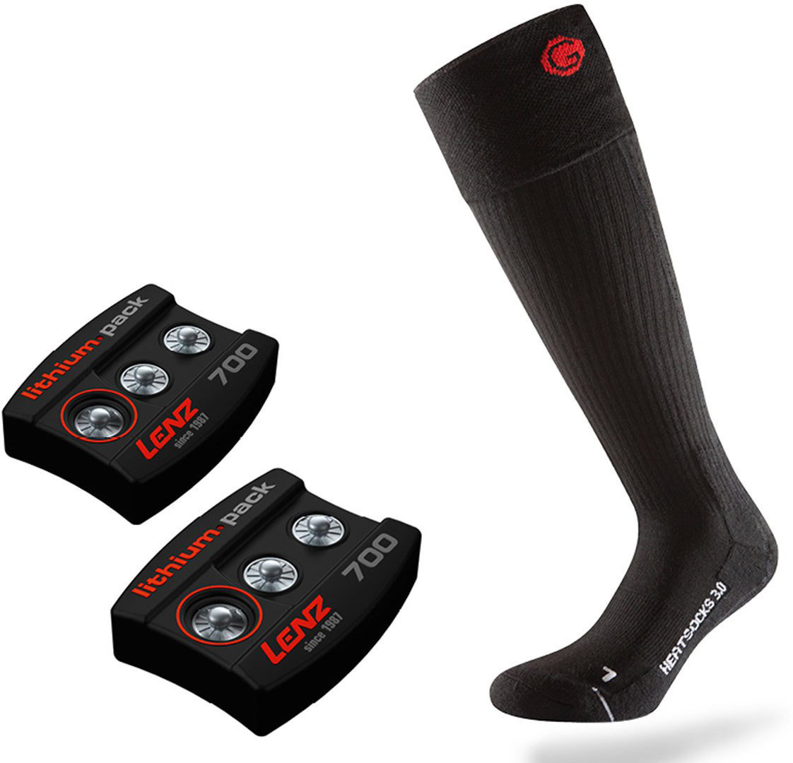Lenz set lithium pack 700 + 3.0 Chaussettes chauffantes Noir 35 36 37 38