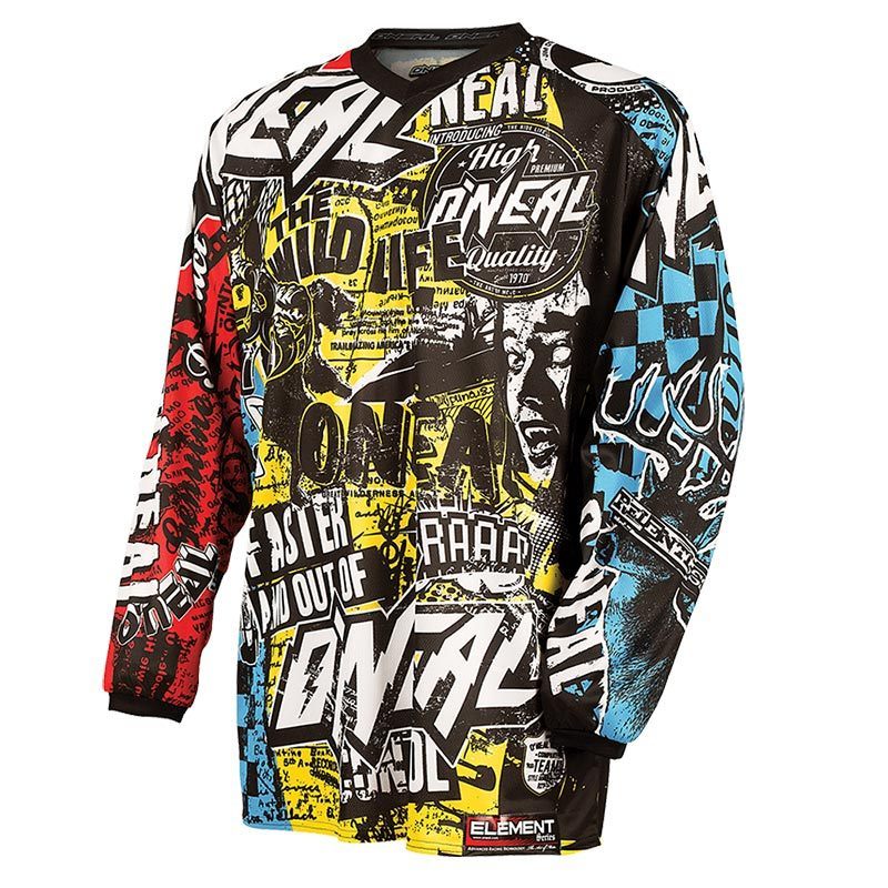 Oneal Element Wild Maillot de Motocross de jeunesse Multicolore S