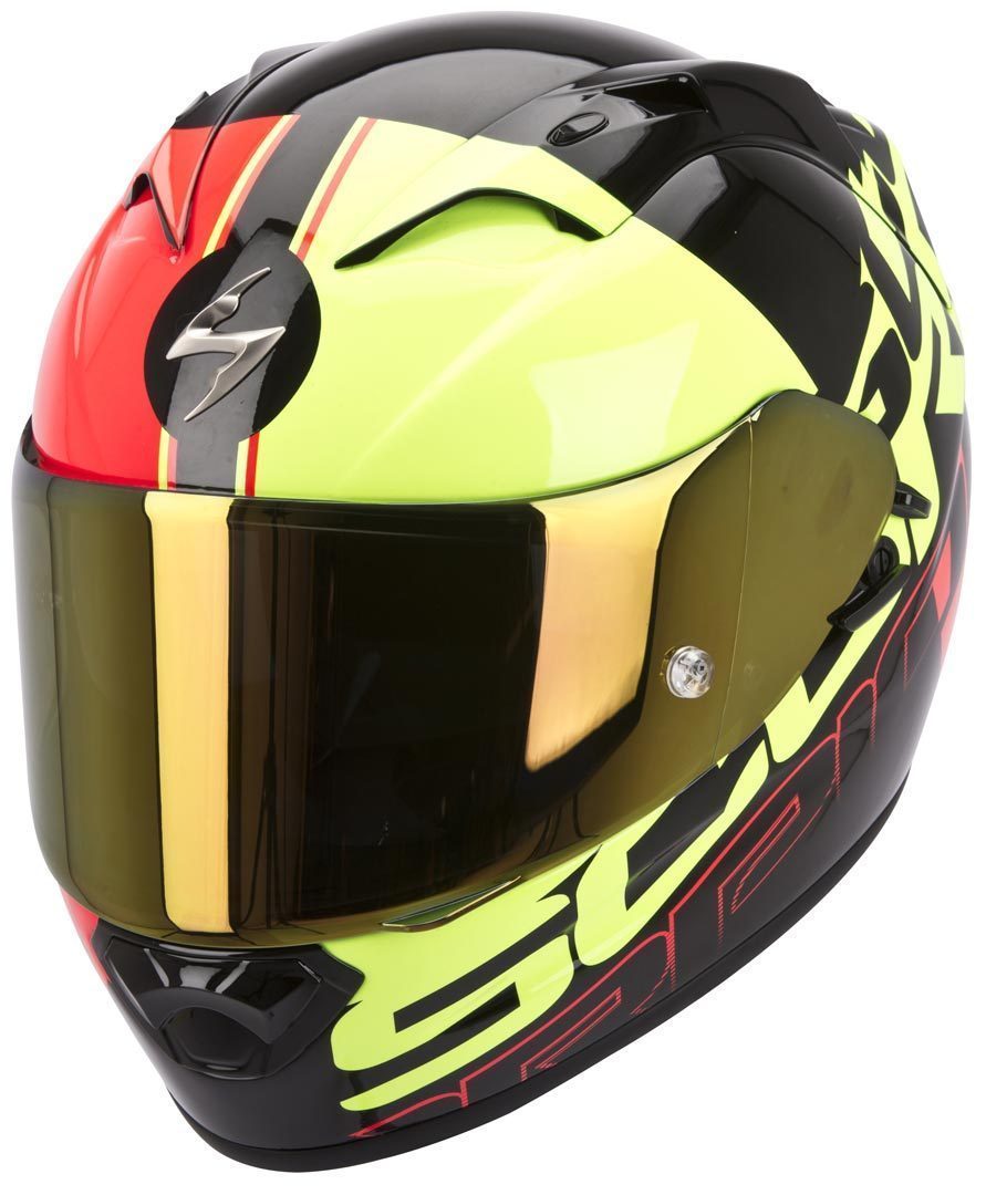Scorpion Exo 1200 Air Quarterback Casque Noir Rouge Jaune S