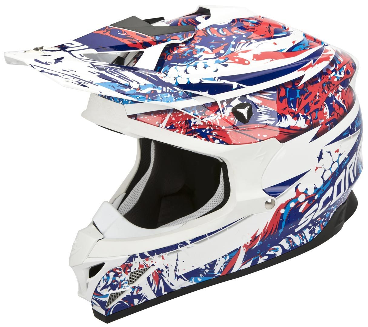 Scorpion VX-15 Evo Air Horror Casque de Cross Blanc Rouge Bleu M