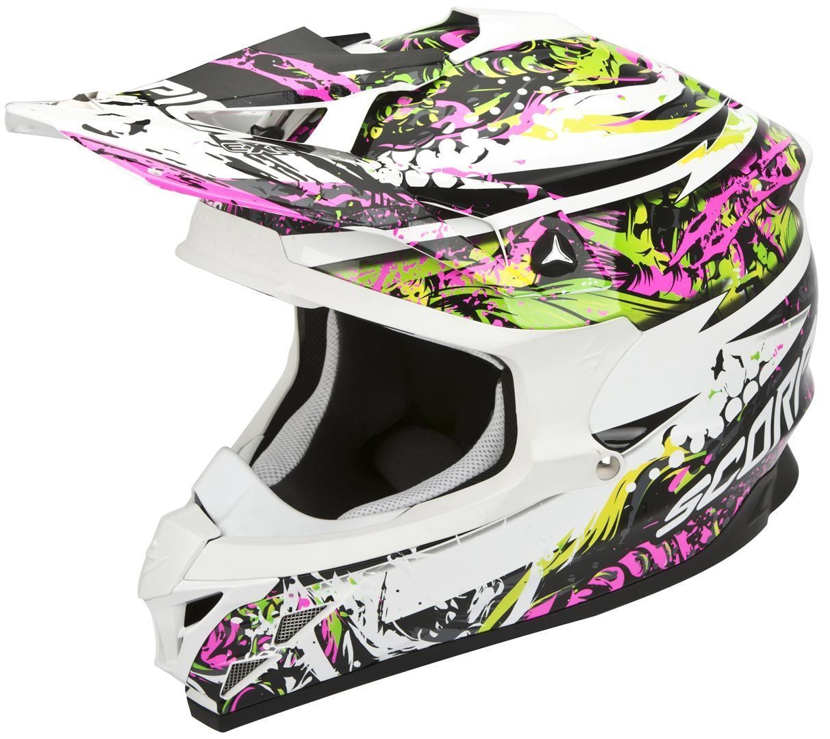 Scorpion VX-15 Evo Air Horror Casque de Cross Blanc Rose 2XL