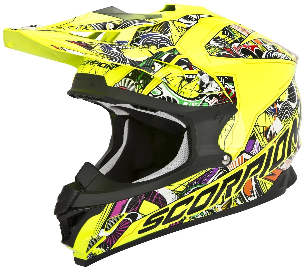 Scorpion VX-15 Evo Air Vector Casque de Cross Noir Jaune L