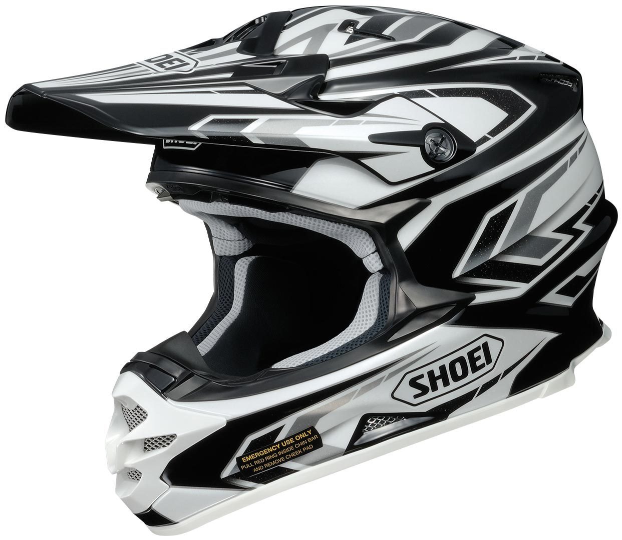 Shoei VFX-W Block-Pass Casque de motocross Noir Blanc XS