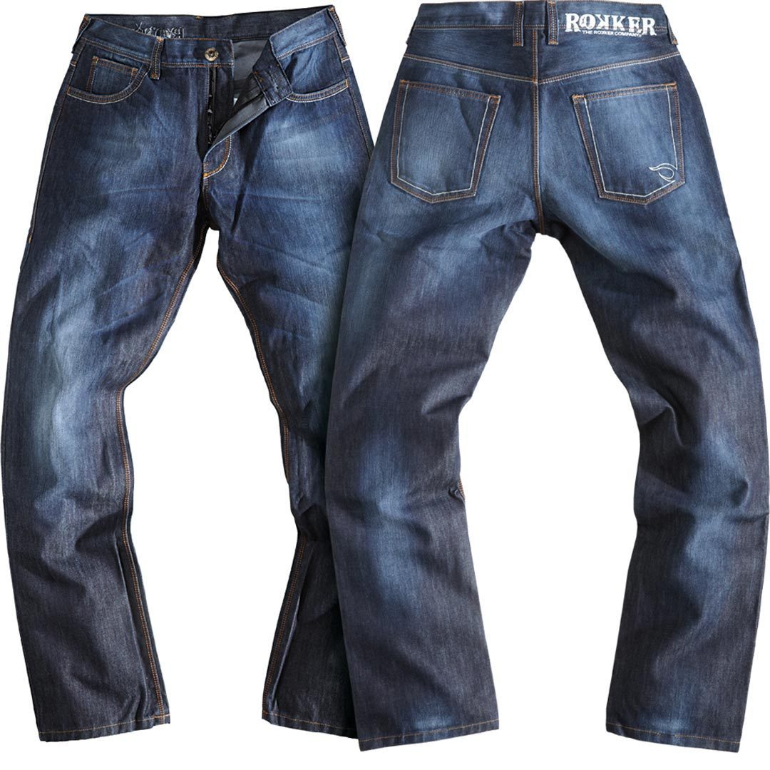 Rokker Revolution Jeans Pantalon de moto Bleu 29
