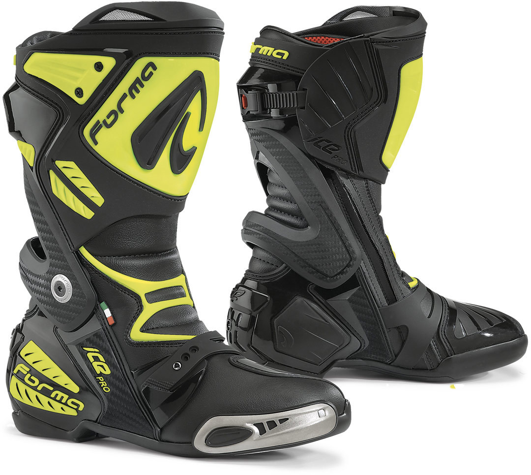 Forma Ice Pro Bottes de moto Noir Jaune 42