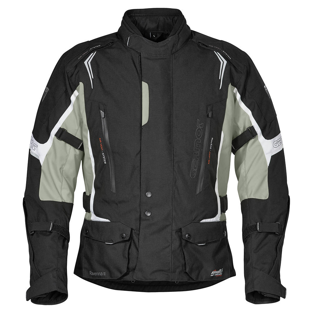 Image of Germot Ravenna II Veste Textile moto Noir Gris Blanc M