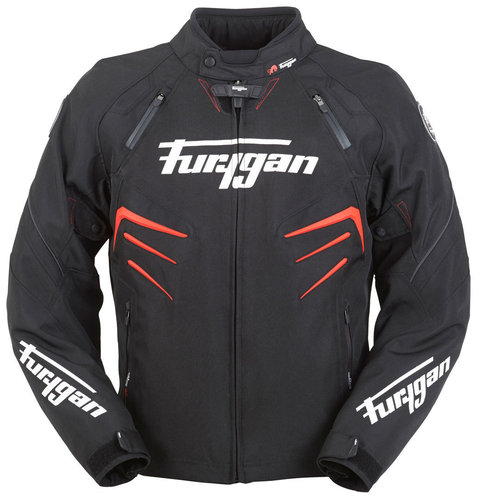 Furygan Skull Motorfiets Textiel Jas Zwart Rood furygan kopen in de aanbieding