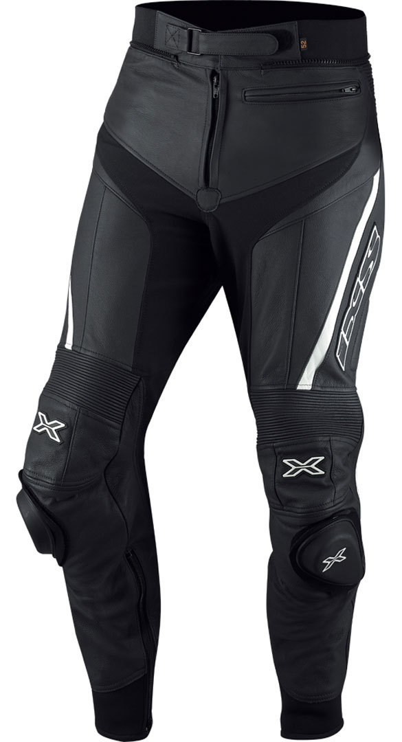 IXS Rouven Pantalon en cuir Noir Blanc 48