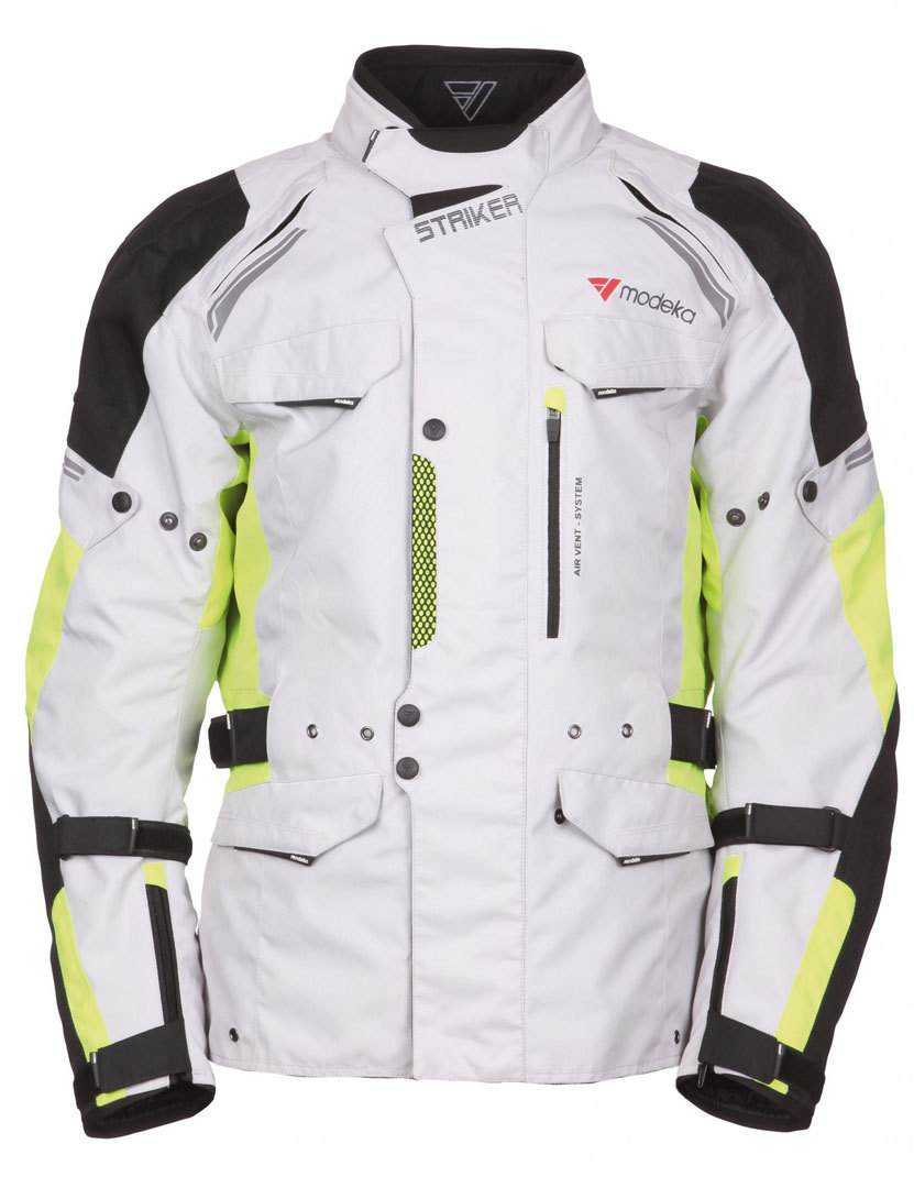 Modeka Striker Veste textile Gris Jaune 8XL